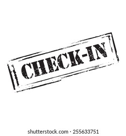 Black vector grunge stamp CHECK-IN