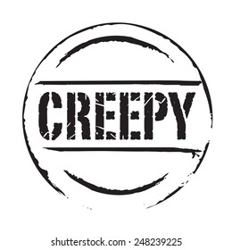 Black vector grunge stamp CREEPY