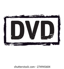 Black vector grunge stamp DVD