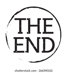 Black vector grunge stamp THE END