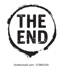 Black vector grunge stamp THE END