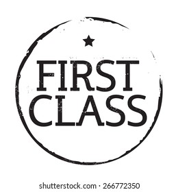 Black vector grunge stamp FIRST CLASS