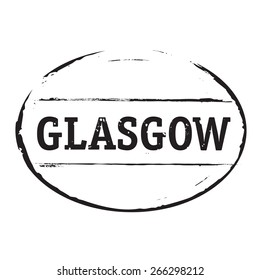 Black vector grunge stamp GLASGOW