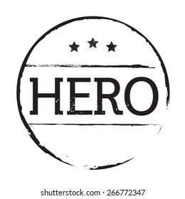 Black vector grunge stamp HERO