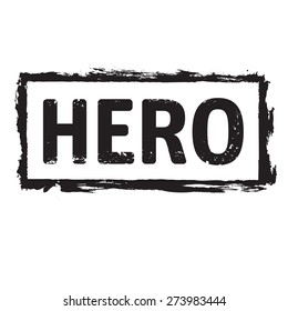 Black vector grunge stamp HERO