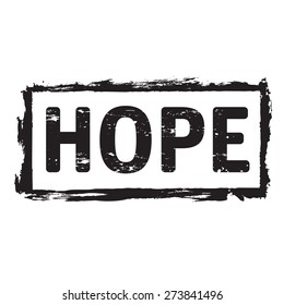 Black vector grunge stamp HOPE