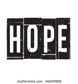 Black vector grunge stamp HOPE