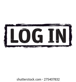 Black vector grunge stamp LOG IN