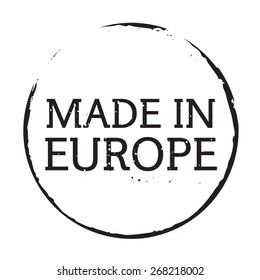 Black vector grunge stamp made in EUROPE