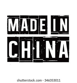 Black vector grunge stamp MADE IN CHINA