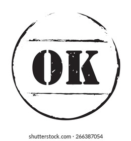 Black vector grunge stamp OK