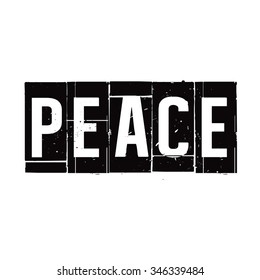 Black vector grunge stamp PEACE