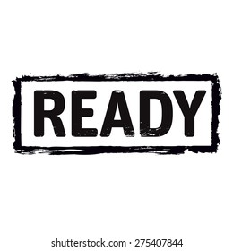 Black vector grunge stamp READY
