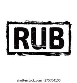 Black vector grunge stamp RUB - Russian Ruble