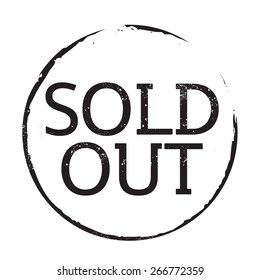Black vector grunge stamp sold out