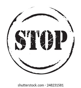 Black vector grunge stamp STOP