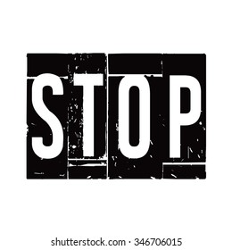Black vector grunge stamp STOP