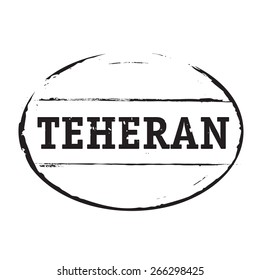 Black vector grunge stamp TEHERAN