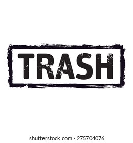 Black vector grunge stamp TRASH