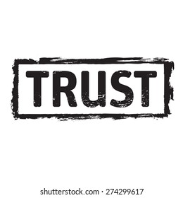 Black vector grunge stamp TRUST