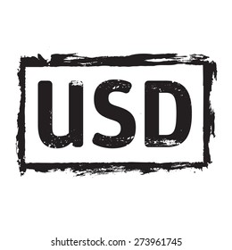 Black vector grunge stamp USD