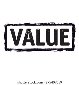 Black vector grunge stamp VALUE