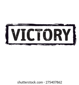 Sello grunge de Vector negro VICTORY