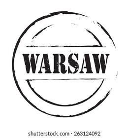 Black vector grunge stamp WARSAW