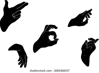 Black vector hands in different angles