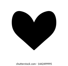 "Black vector heart icon on a white background.Flat heart symbol,love emblem.Graphic design in the concept of love.Vector love symbol for Valentine's Day.Vector illustration."
