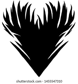Black vector heart. Metalhead's heart.