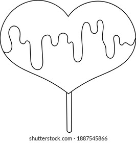 black vector heart. Valentine's day.