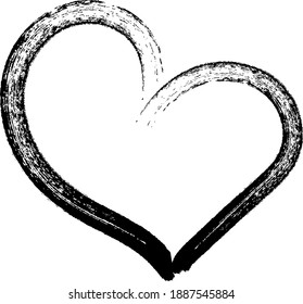 black vector heart. Valentine's day.