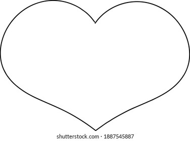 black vector heart. Valentine's day. - Shutterstock ID 1887545887