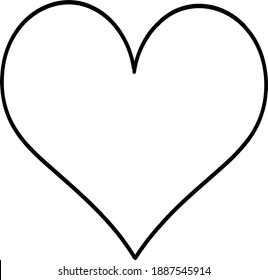black vector heart. Valentine's day.