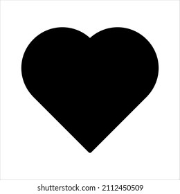 Black Vector hearts icons on white background.