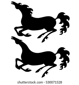 black vector horse silhouette