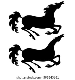 black vector horse silhouette