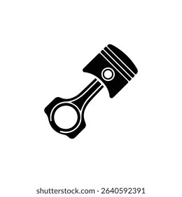 Black vector icon of engine piston perfect for automotive mechanical engineering repair workshop vehicle parts and machinery-related design and illustrations
