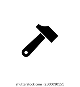 Black vector icon of a hammer, simple and modern design.