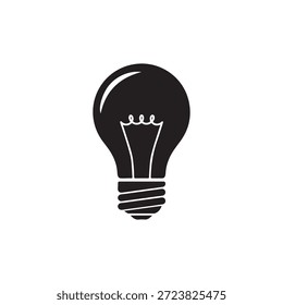 Black vector icon of a light bulb representing a business idea silhouette