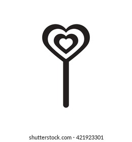 black vector icon on white background bonbon candy 
