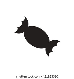 black vector icon on white background bonbon candy 