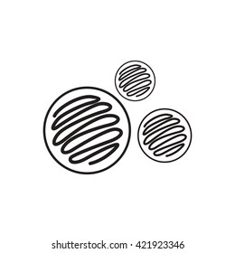 black vector icon on white background biscuits with jam