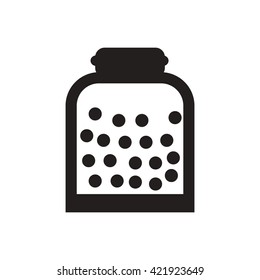 Black Vector Icon On White Background Candy And Cookie In Jar