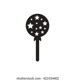 black vector icon on white background bonbon candy 