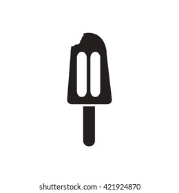 black vector icon on white background ice cream 