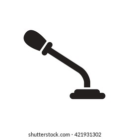 black vector icon on white background microphone in flat style
