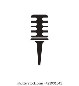 black vector icon on white background microphone in flat style