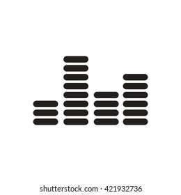 black vector icon on white background sound and audio waves